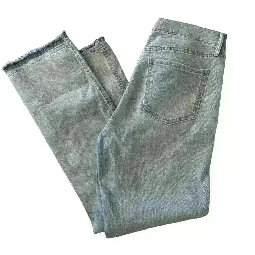 Sam Edelman Womens Linnie Kick Flare Jeans Denim Raw Hem Light Wash Blue Size 30